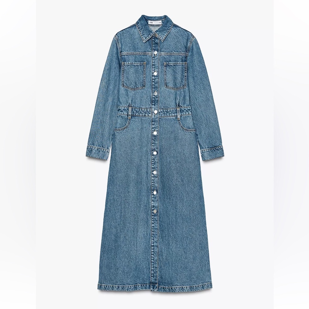 Zara Blue Denim Maxi Dress